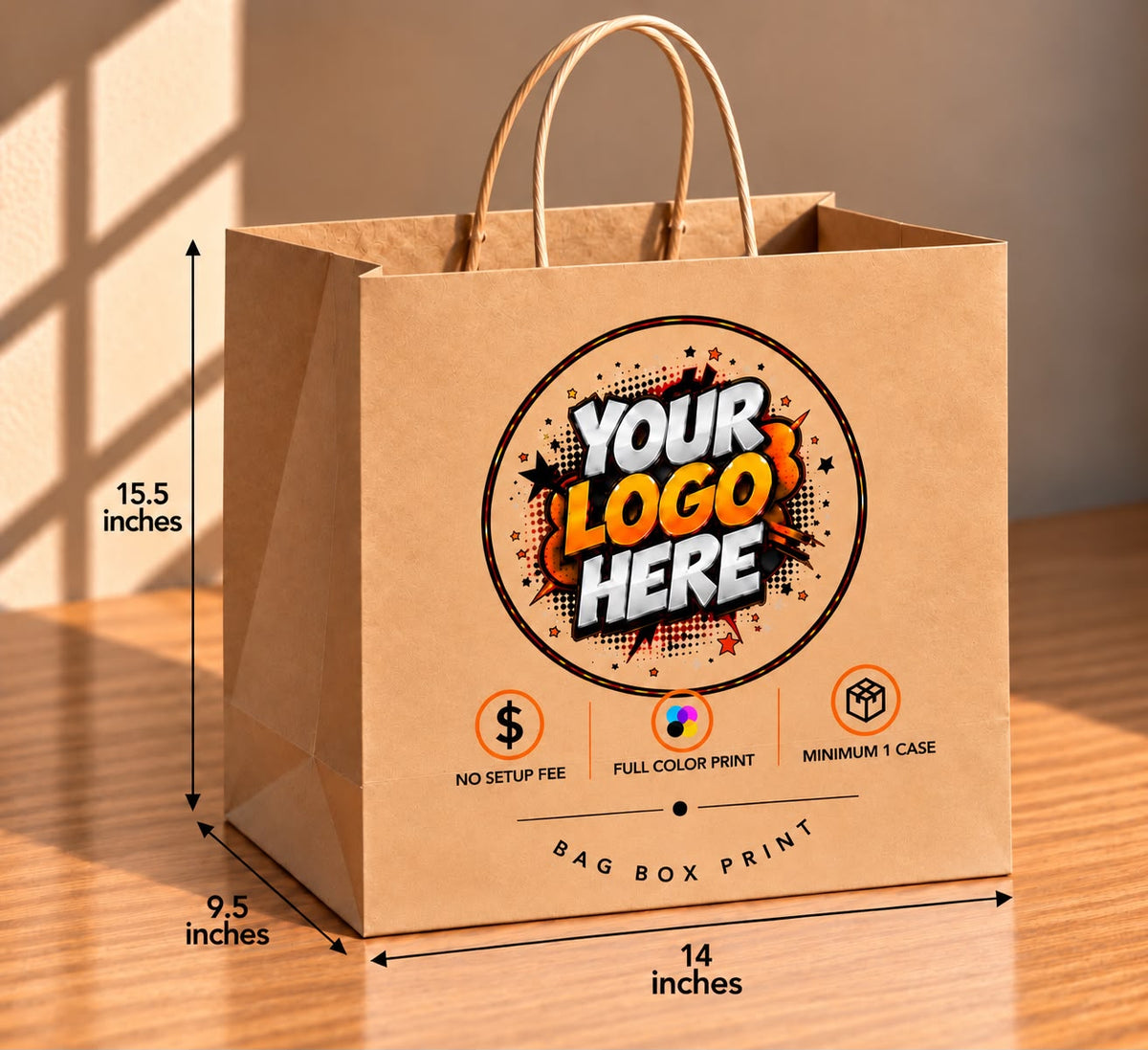 Custom Printed Paper Bags - Twisted Handles