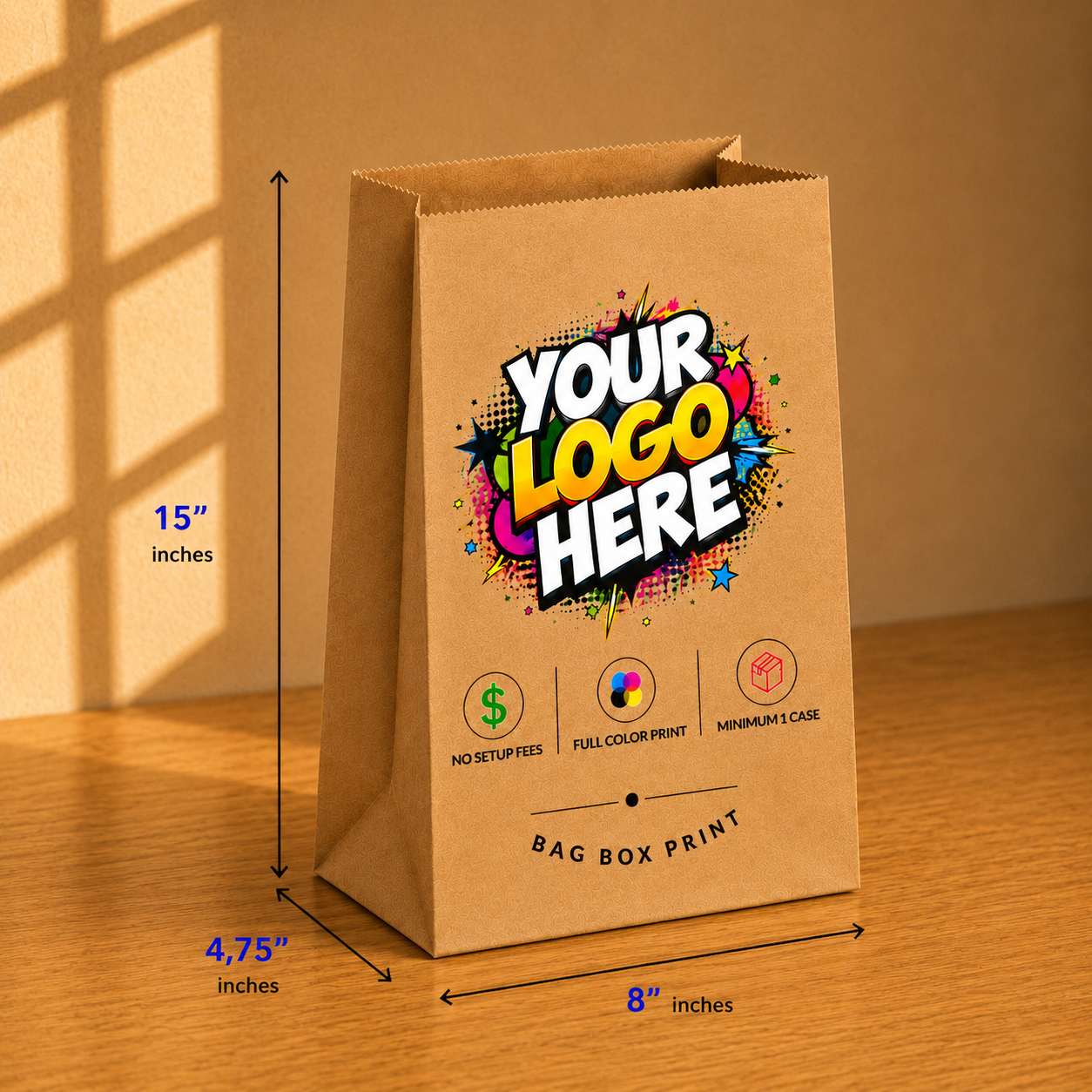 Custom Printed Paper Bags with no Handles