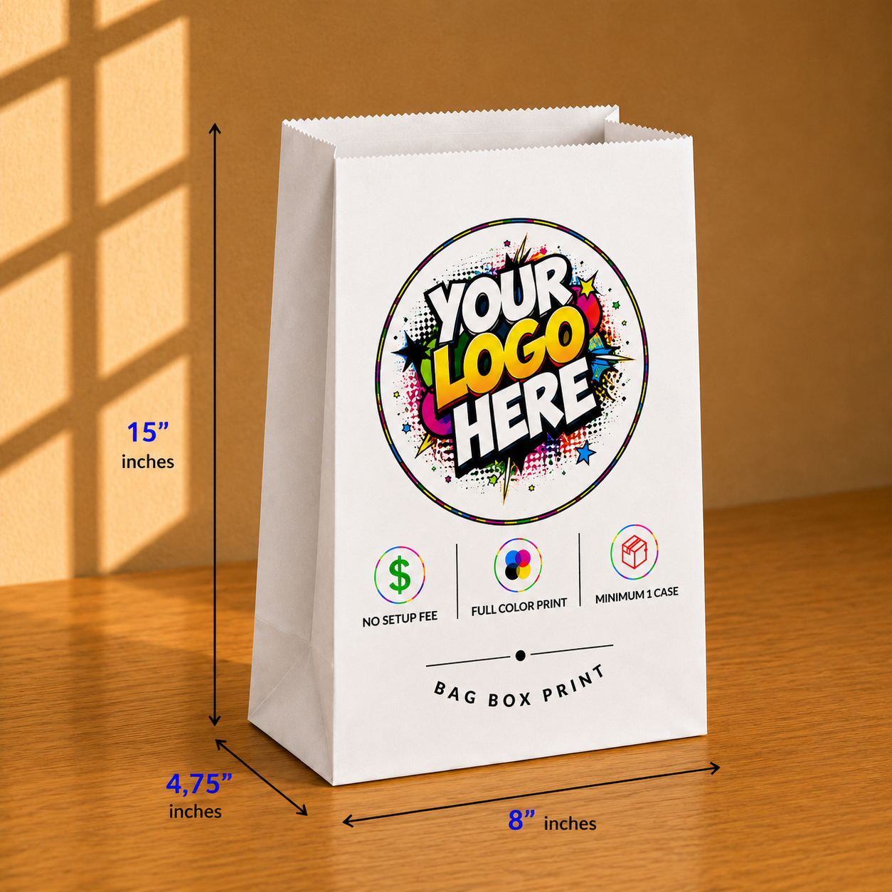 Custom Printed Paper Bags with no Handles