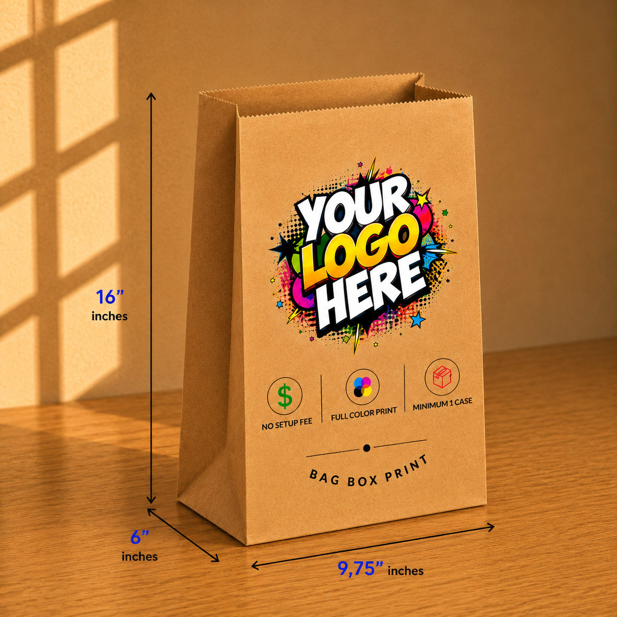 Custom Printed Paper Bags with no Handles