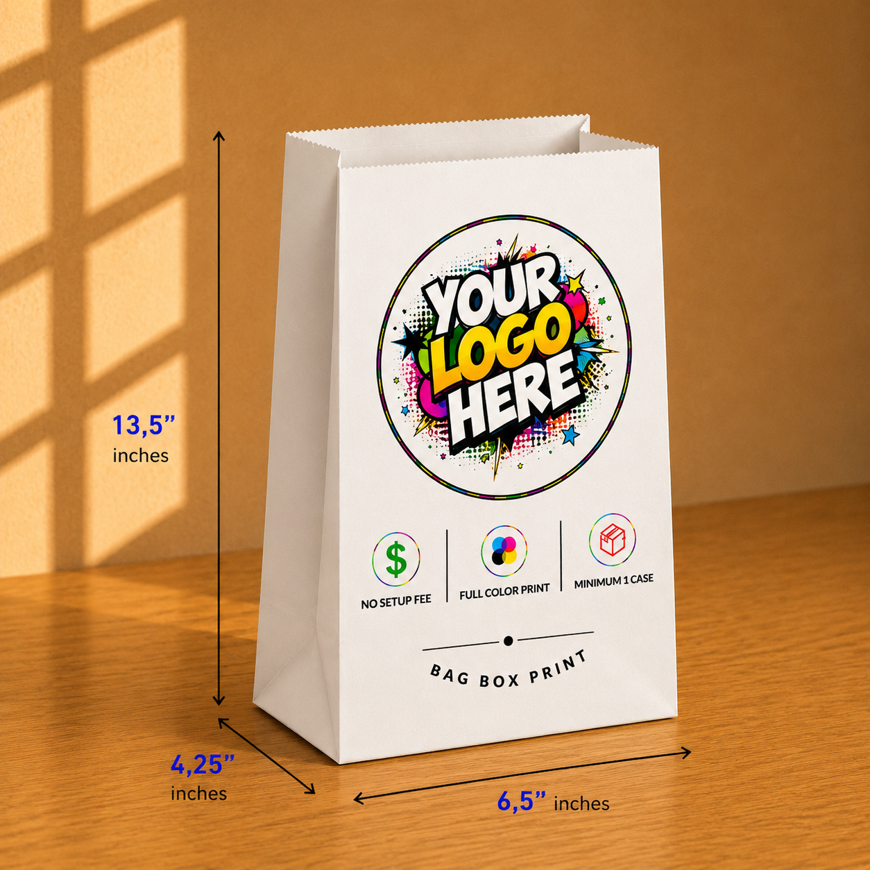 Custom Printed Paper Bags with no Handles