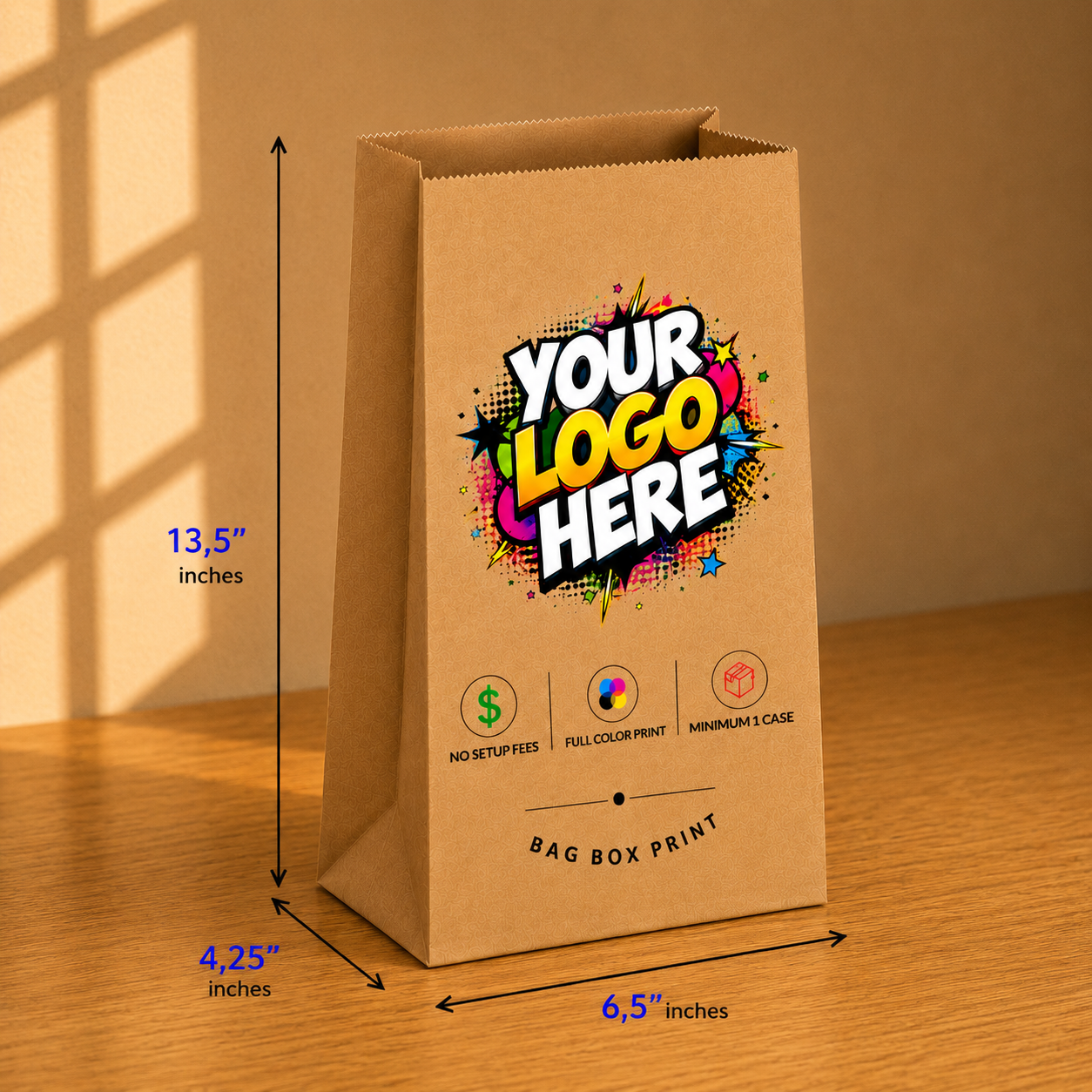 Custom Printed Paper Bags with no Handles