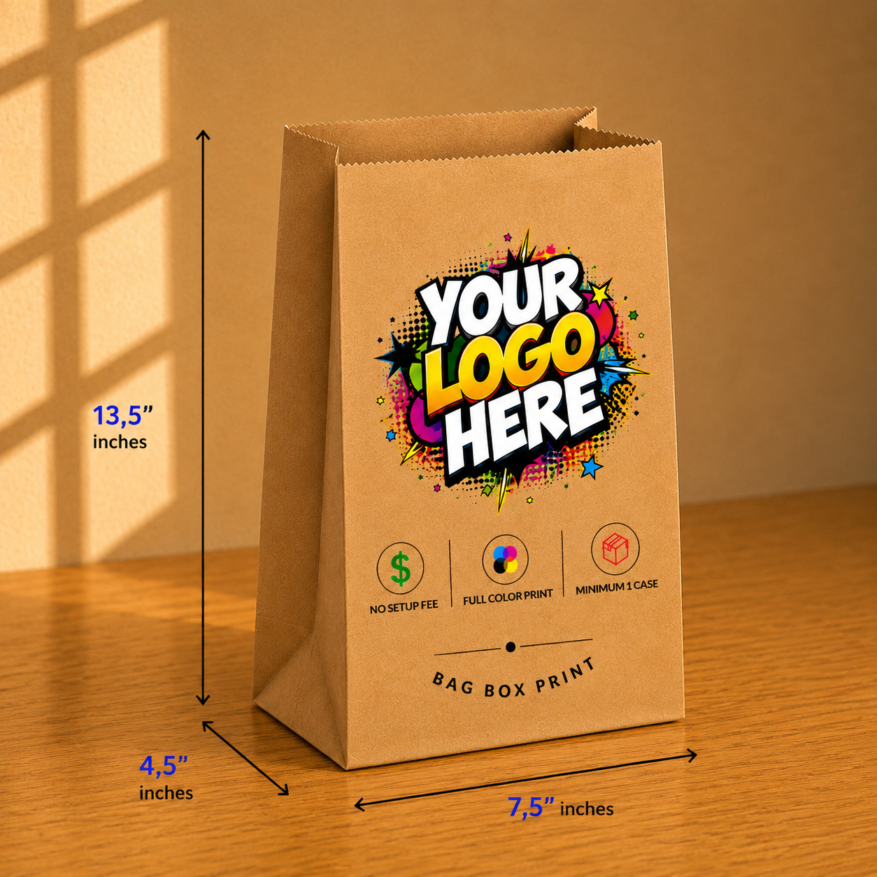 Custom Printed Paper Bags with no Handles