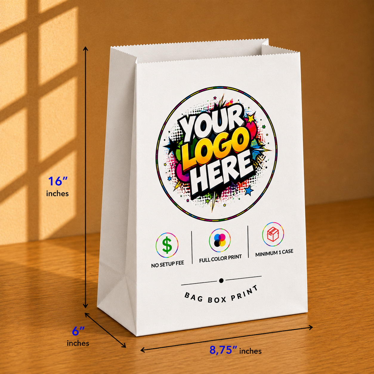 Custom Printed Paper Bags with no Handles