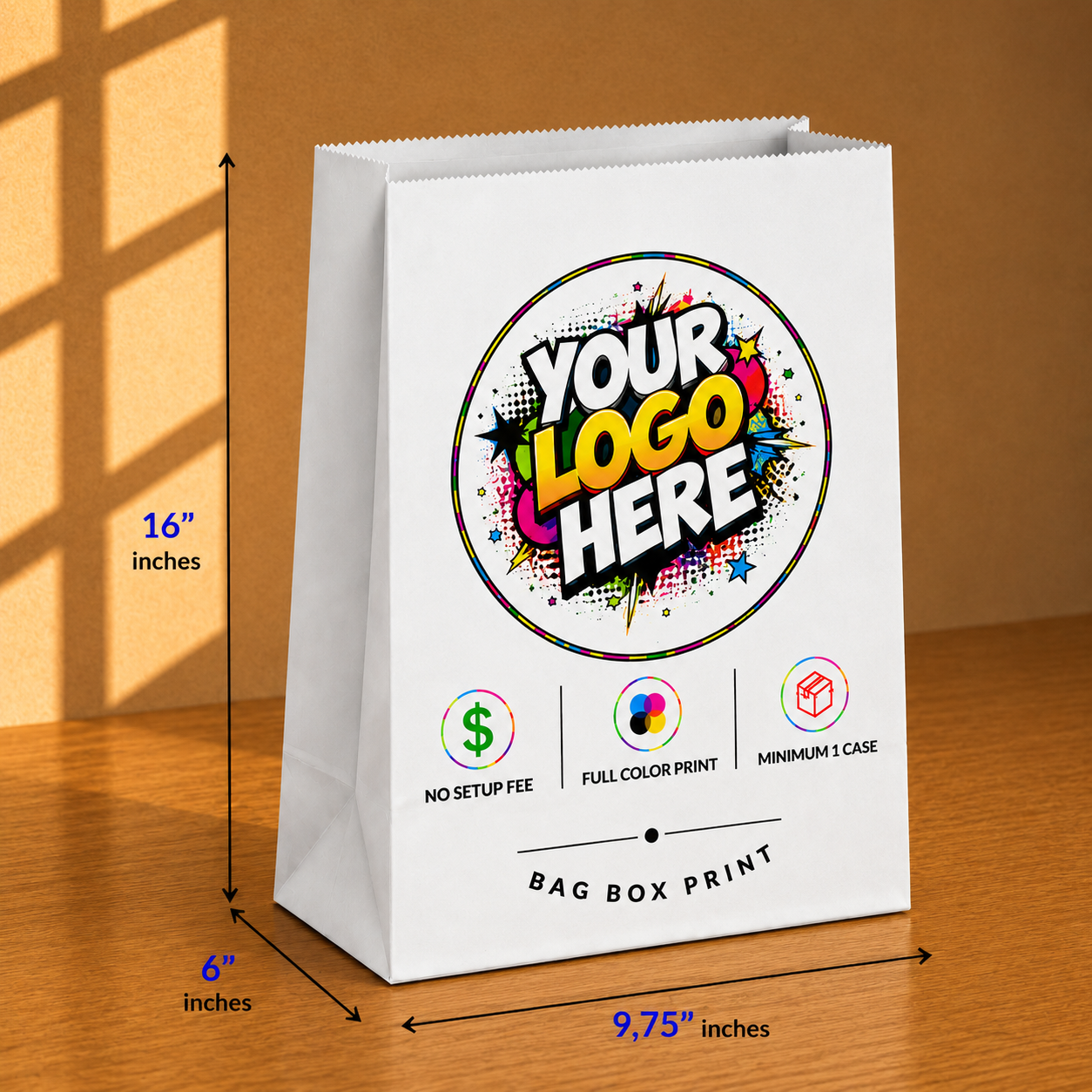 Custom Printed Paper Bags with no Handles