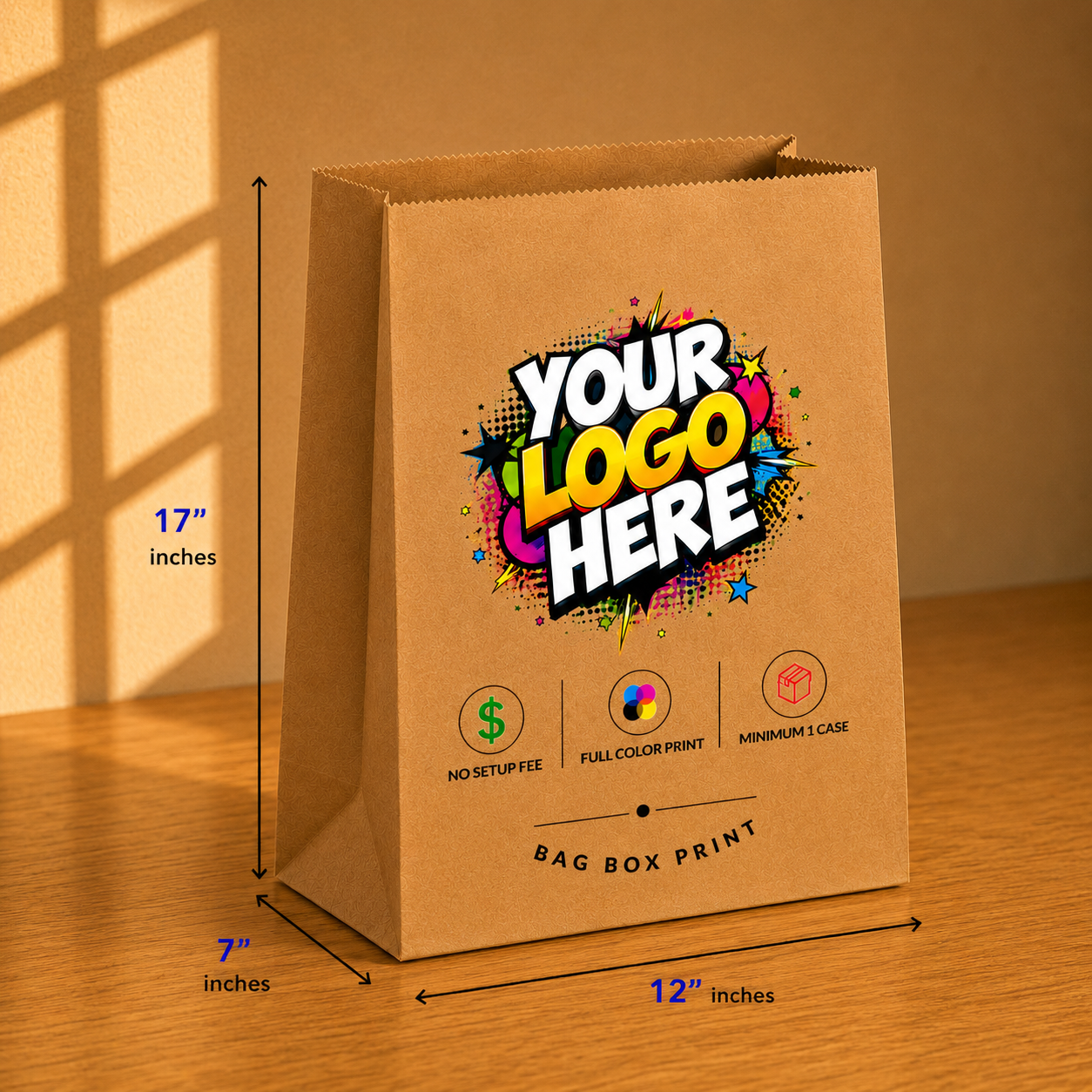 Custom Printed Paper Bags with no Handles