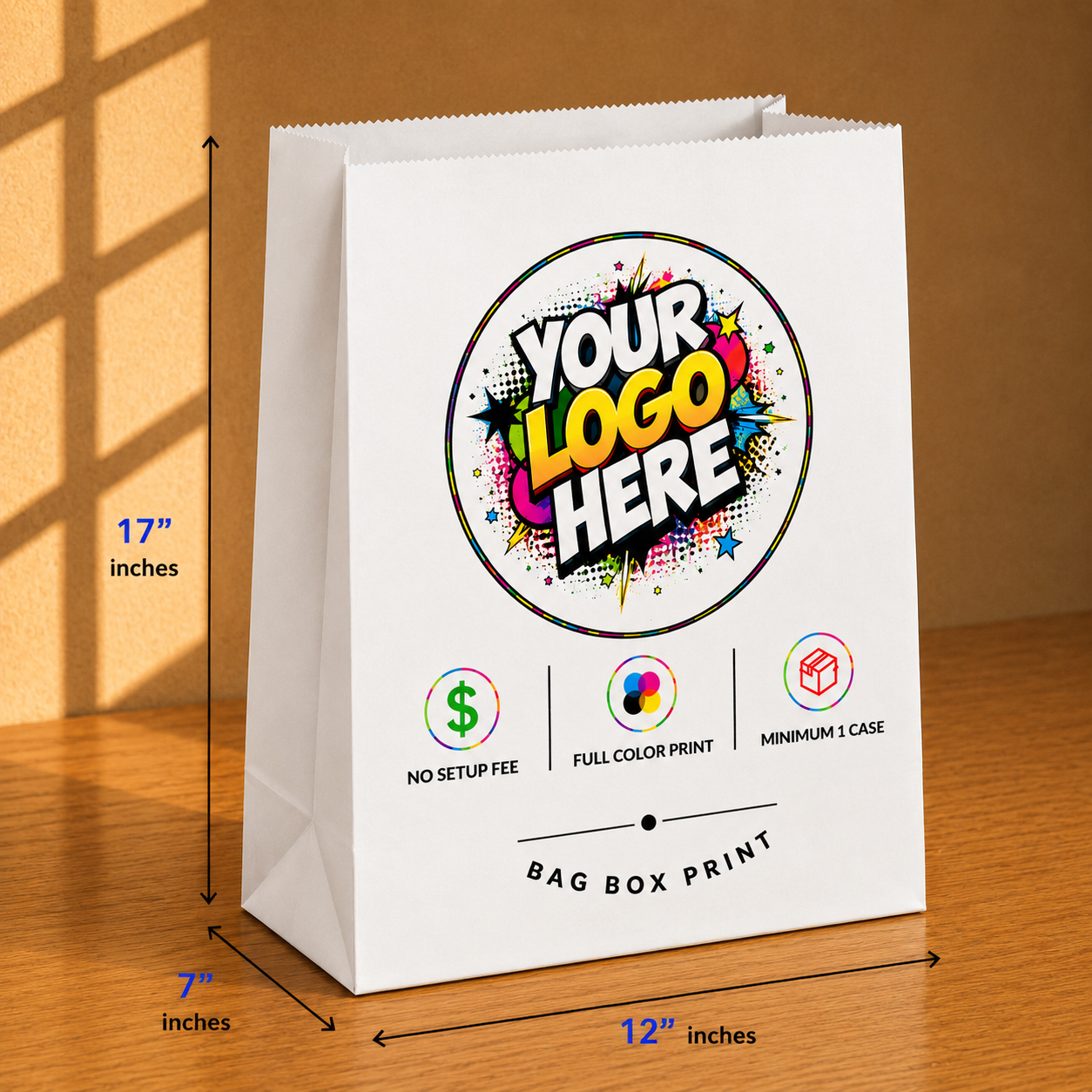 Custom Printed Paper Bags with no Handles